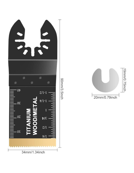 5 Cuchillas de Sierra Oscilante Titanio 90x34mm Farady