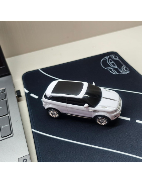 Ratón Inalámbrico USB SUV Deportivo con LED - Blanco