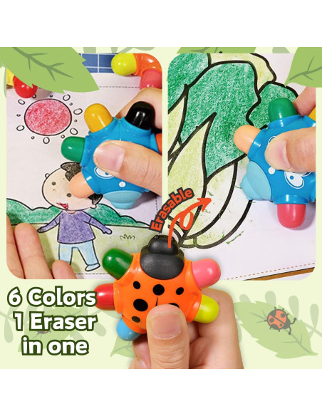 Crayones Portátiles SPRMUD 24 Colores Lavables No Tóxicos