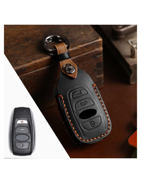 Funda de Llave Inteligente KEALAS para Subaru - Cuero Negro