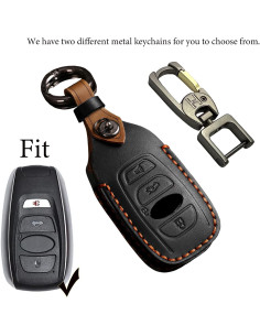 Funda de Llave Inteligente KEALAS para Subaru - Cuero Negro 2