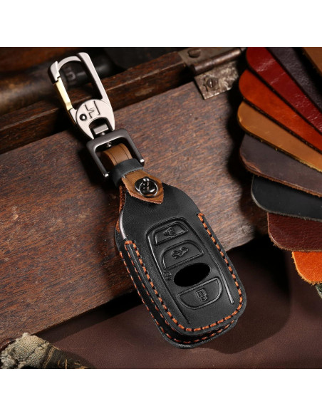 Funda de Llave Inteligente KEALAS para Subaru - Cuero Negro