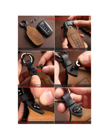 Funda de Llave Inteligente KEALAS para Subaru - Cuero Negro