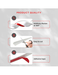 Sello de Puerta de Ducha LD3W Silicona 99 cm Blanco Impermeable 2