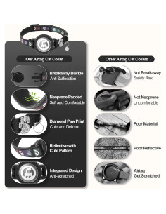 Collar para Gato Airtag Palamede Negro XS 19-23 cm Impermeable 2