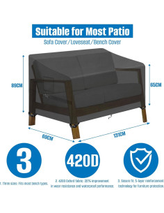 Funda para Sofá de Jardín SIRUITON 130x68.6x89 cm Impermeable 2