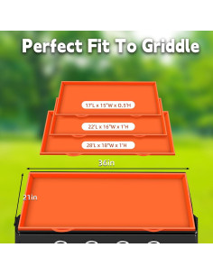 Alfombrilla de Silicona para Parrilla Blackstone 43 cm Naranja 2