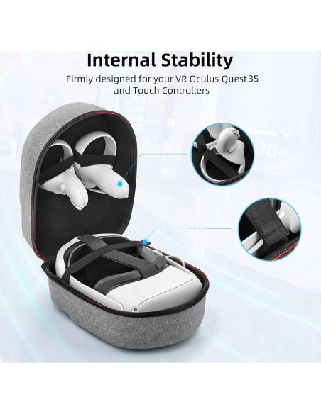 Funda COOWPS para Meta Quest 3S/3/2, Protección total viaje