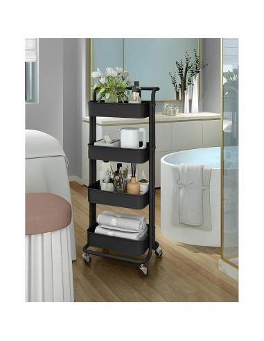 Carrito de Almacenamiento MURRI&MURRDI 4 Niveles Negro