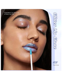Brillo de Labios Holográfico Camaleón Azul 25g - Larga Duración 2