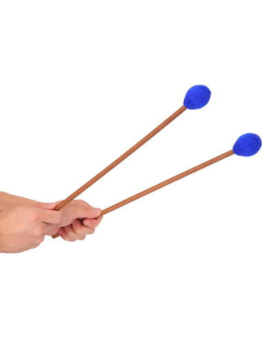 Mallets de Marimba Azules - Juego Profesional 2 Pares con Hilo