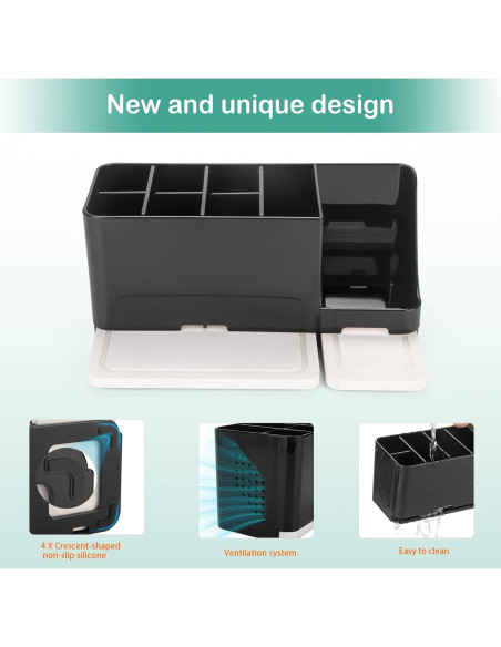 Soporte para Cepillos de Dientes YONGAIJIA Negro 8 Ranuras