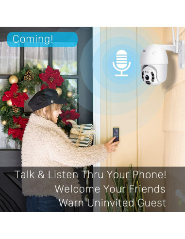 Cámara de Seguridad Exterior WiFi 1080P BESDERSEC Dome IP66