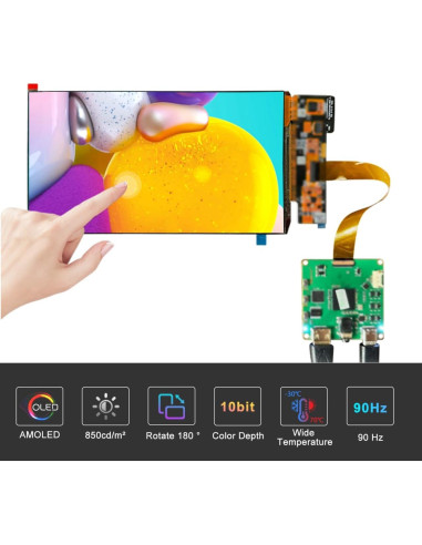 Pantalla AMOLED 7" FHD 90Hz 850 Nits Wisecoco Táctil