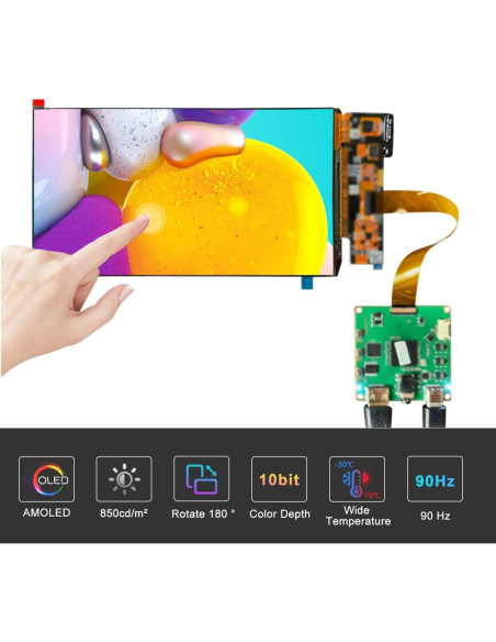 Pantalla AMOLED 7" FHD 90Hz 850 Nits Wisecoco Táctil