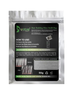 Bolsa de Recarga de Fibras para Cabello USTAR 50g Castaño Claro 2