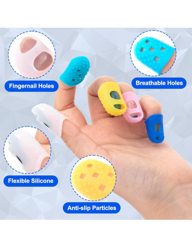 20 Protectores de Punta de Dedo de Goma Pndeyo - 5 Colores