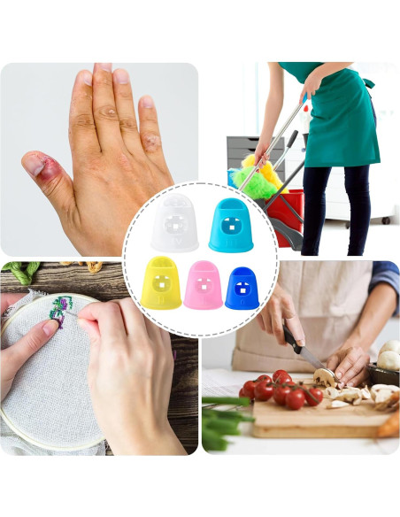 20 Protectores de Punta de Dedo de Goma Pndeyo - 5 Colores