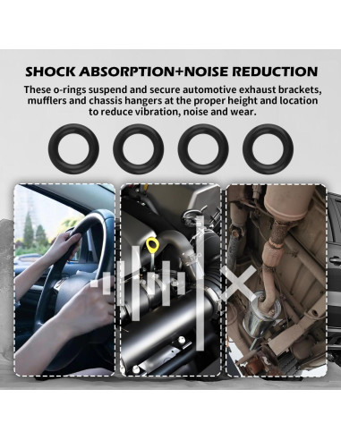 4 Soportes de Escape de Caucho Figpade 5.92cm Duraderos