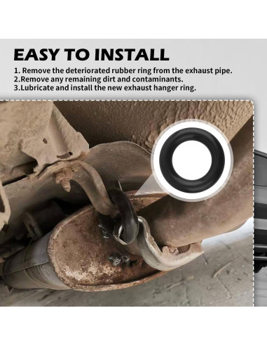 4 Soportes de Escape de Caucho Figpade 5.92cm Duraderos