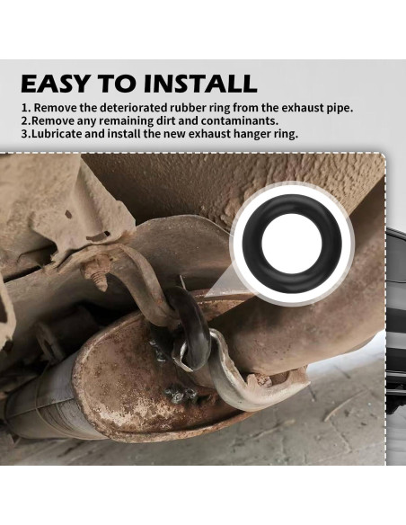 4 Soportes de Escape de Caucho Figpade 5.92cm Duraderos