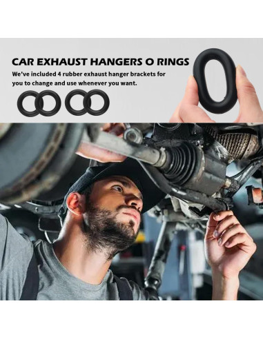 4 Soportes de Escape de Caucho Figpade 5.92cm Duraderos