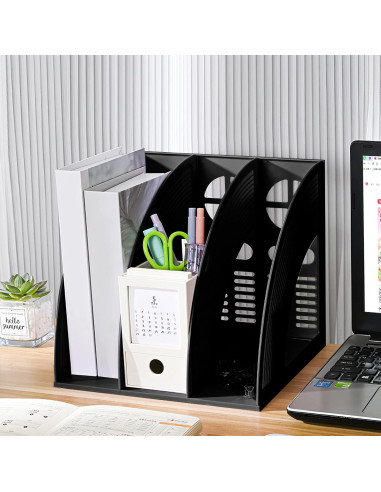 Organizador de Escritorio SAYEEC 3 Compartimentos Negro