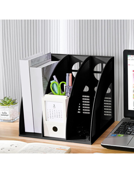 Organizador de Escritorio SAYEEC 3 Compartimentos Negro Organizador de Escritorio SAYEEC 3 Compartimentos Negro