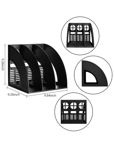Organizador de Escritorio SAYEEC 3 Compartimentos Negro