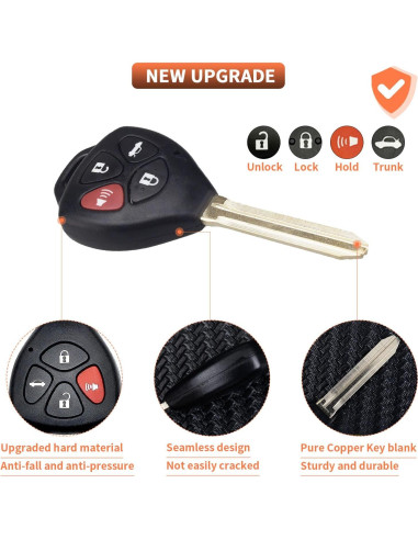 Carcasa de Llave Remota Toyota 4 Botones HYQ12BBY GQ4-29T