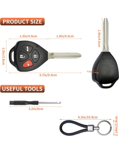 Carcasa de Llave Remota Toyota 4 Botones HYQ12BBY GQ4-29T