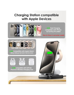 Estación de Carga 3 en 1 HAIHONG 30W para iPhone y Apple Watch 2