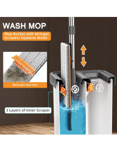 Juego de trapeador y balde MOPALL con escurridor 60" 2