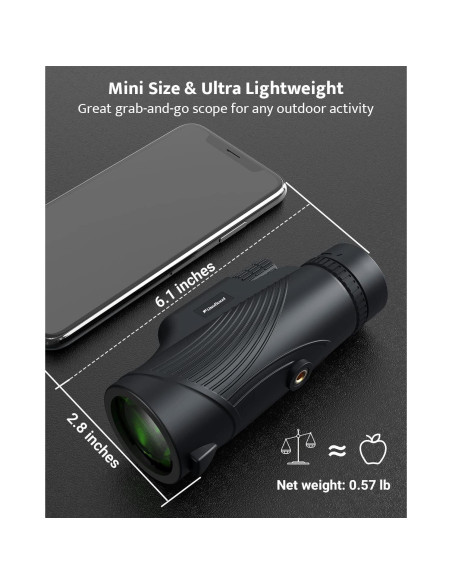 Monocular Usogood 10x42 Compacto Impermeable para Observación