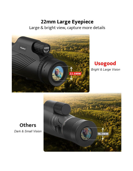 Monocular Usogood 10x42 Compacto Impermeable para Observación