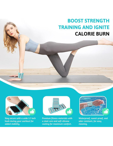 Pesas Ajustables para Muñeca y Tobillo SOLY 0.5 kg - Conjunto de 2