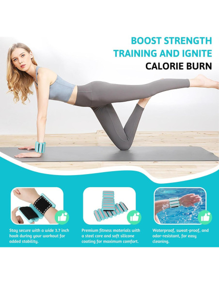 Pesas Ajustables para Muñeca y Tobillo SOLY 0.5 kg - Conjunto de 2