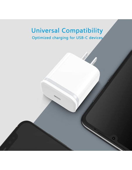 Cargador USB C 20W Rápido LUOATIP 2-Pack para iPhone Cargador USB C 20W Rápido LUOATIP 2-Pack para iPhone