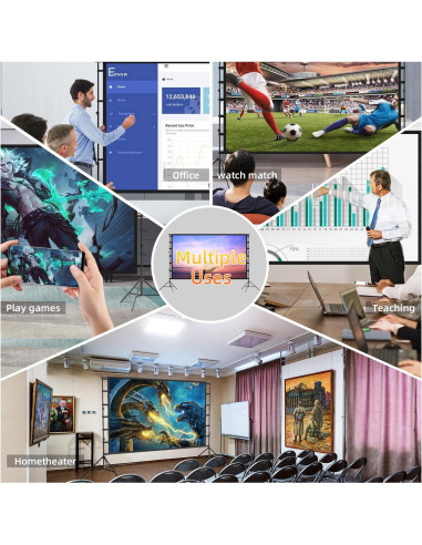 Pantalla de proyector portátil Lejiada 150" HD 4K con soporte