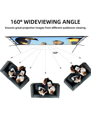 Pantalla de proyector portátil Lejiada 150" HD 4K con soporte