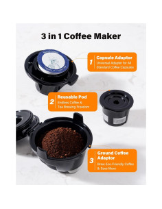 Cafetera 3 en 1 SHARDOR UL-CM9429D, Compatible K-Cup y Molido 2