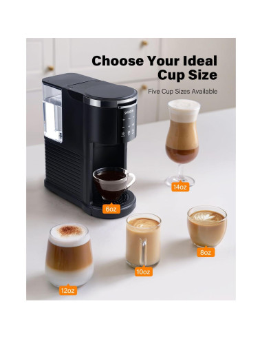 Cafetera 3 en 1 SHARDOR UL-CM9429D, Compatible K-Cup y Molido