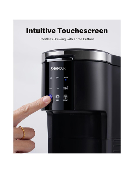 Cafetera 3 en 1 SHARDOR UL-CM9429D, Compatible K-Cup y Molido