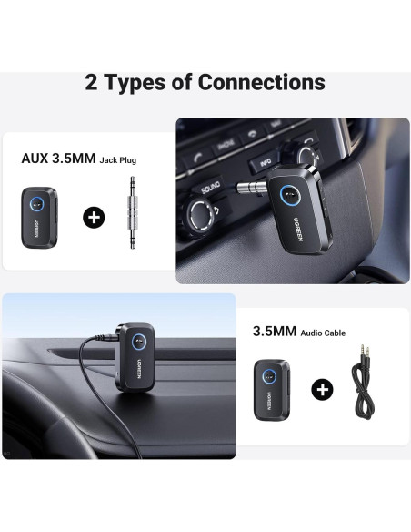 Adaptador Aux Bluetooth UGREEN 5.4 con Cancelación de Ruido