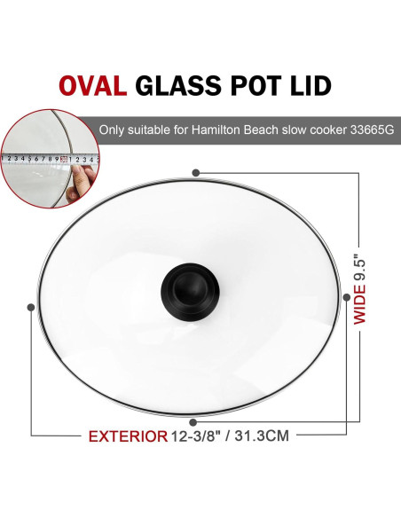 Tapa de Vidrio Ovalada Dairrr Fuuu 6 Cuartos 31.3cm