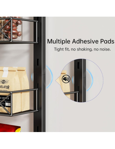 Organizador de Puerta MIAOLI Negro 6 Niveles Ajustable