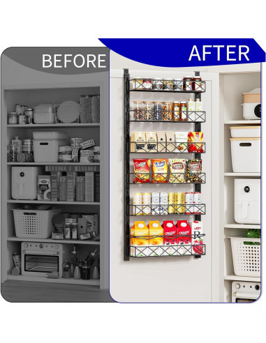 Organizador de Puerta MIAOLI Negro 6 Niveles Ajustable