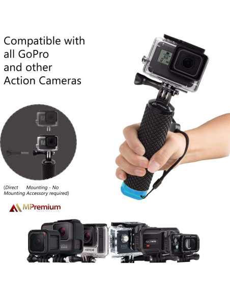 Empuñadura Flotante GoPro MiPremium Azul 17.78 cm Antideslizante