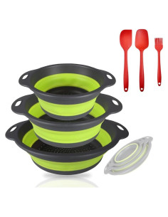 Juego de Coladores de Silicona Plegables Genérico - 3 Tamaños