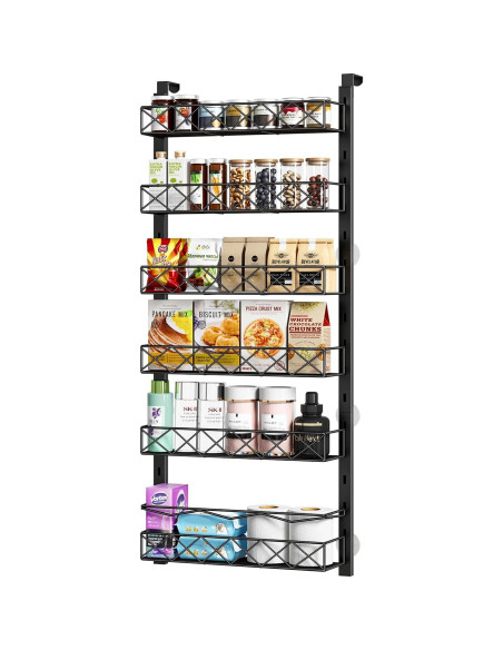 Organizador de Puerta MIAOLI Negro 6 Niveles Ajustable